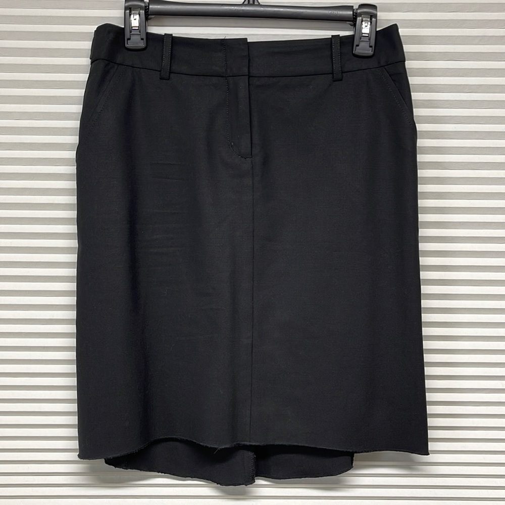 BCBGMaxazria Black Wool Fish Tail Pencil Skirt Size 2